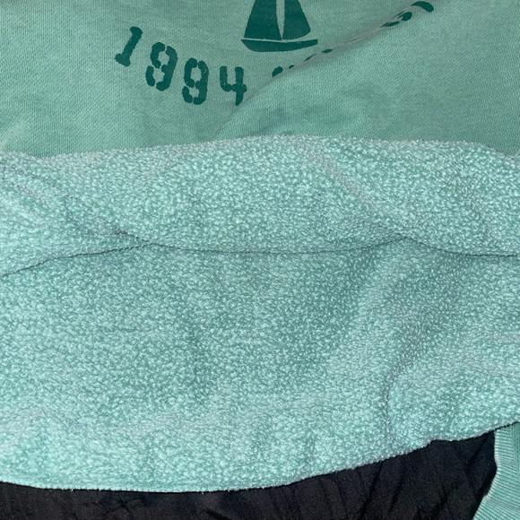 Old Navy VTG Y2K marled green sweatshirt with sailboat, EUC, boxy fit, Sz L - Picture 4 of 4